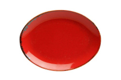 Тарелка 18 см овальная красный Porland