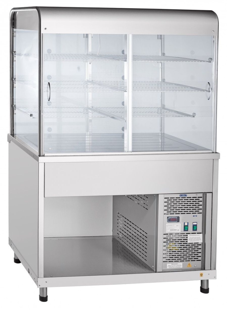 Прилавок-витрина холодильный Abat ПВВ(Н)-70КМ-С-НШ столешница нерж. – фото 2 в каталоге Перми