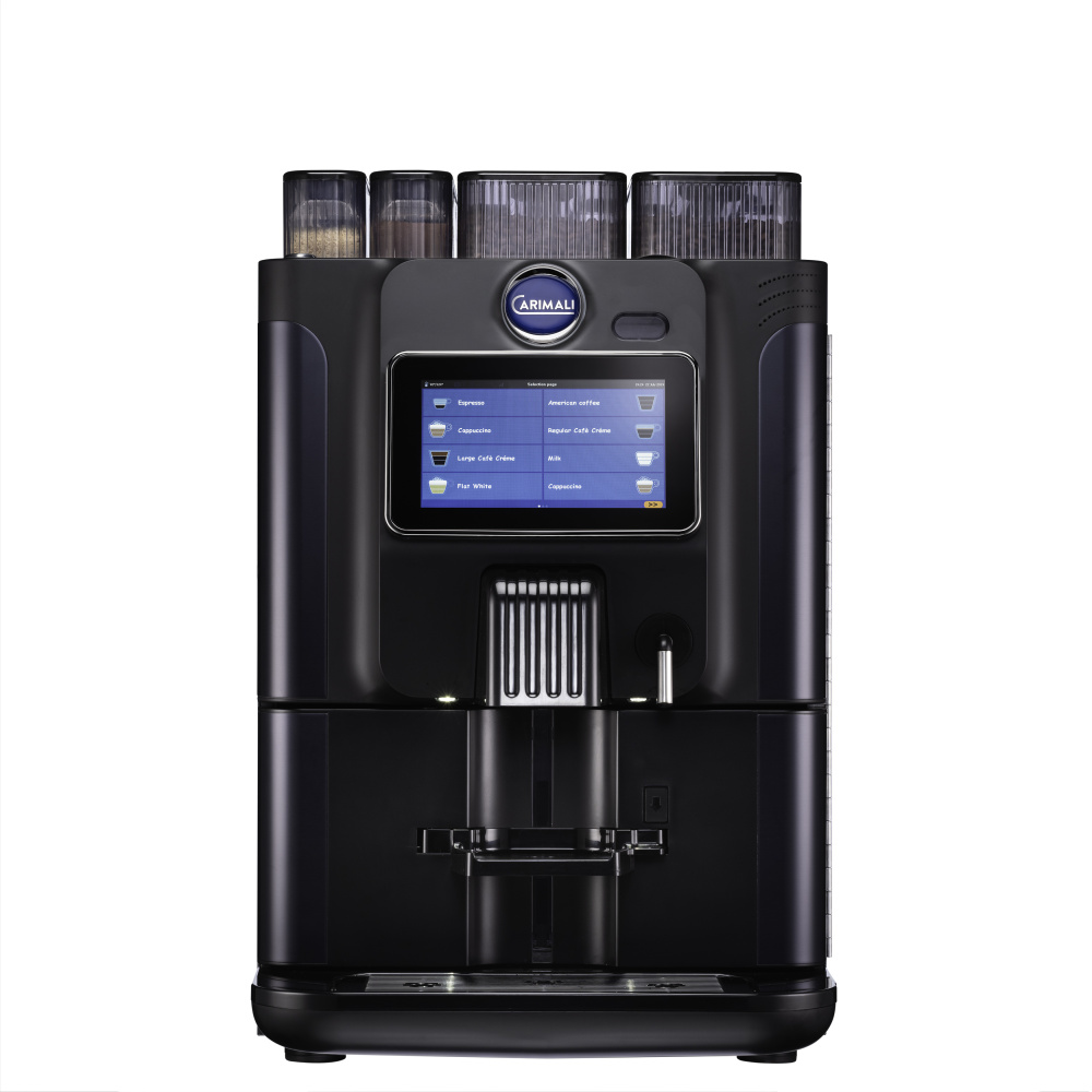 Кофемашина суперавтомат CARIMALI BlueDot Plus свежее молоко, 2 бункера для зерна, 2 бункера для порошков – фото 2 в каталоге Перми