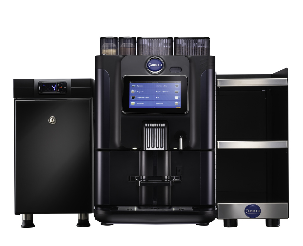 Кофемашина суперавтомат CARIMALI BlueDot Plus свежее молоко, 2 бункера для зерна, 2 бункера для порошков – фото 4 в каталоге Перми