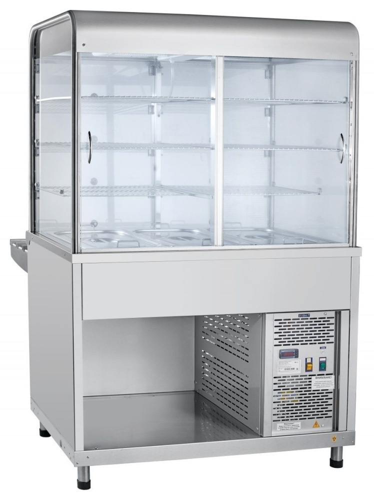 Прилавок-витрина холодильный Abat ПВВ(Н)-70КМ-С-02-НШ с гастроемкостями столешница нерж. – фото 2 в каталоге Перми