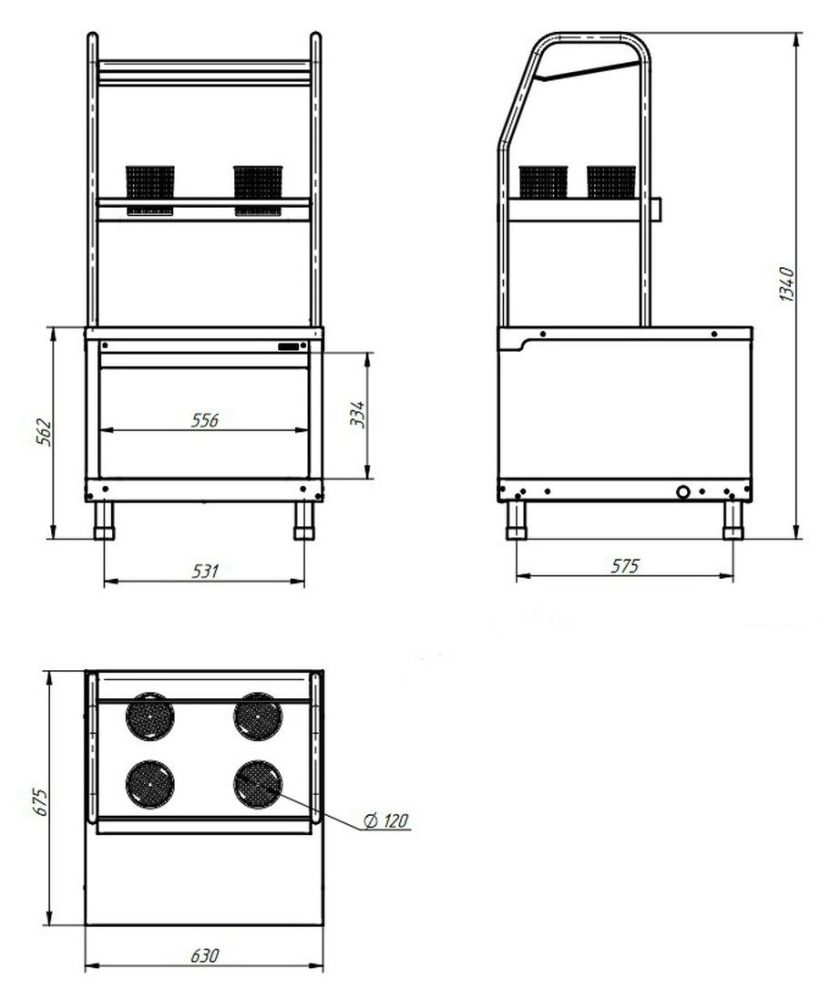Прилавок для столовых приборов Abat ПСПХ-70КМ столешница нерж. – фото 2 в каталоге Перми