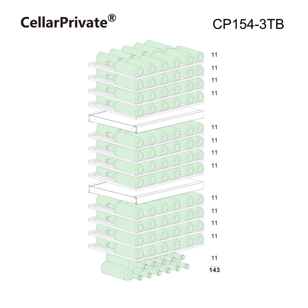 Шкаф винный Cellar Private CP154-3TB – фото 17 в каталоге Перми